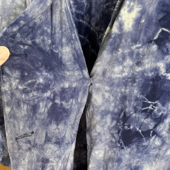 Anthropologie Amadi Hilde Shine Oversize Lightweight Tie Dye Linen Blazer Large - Picture 8 of 13